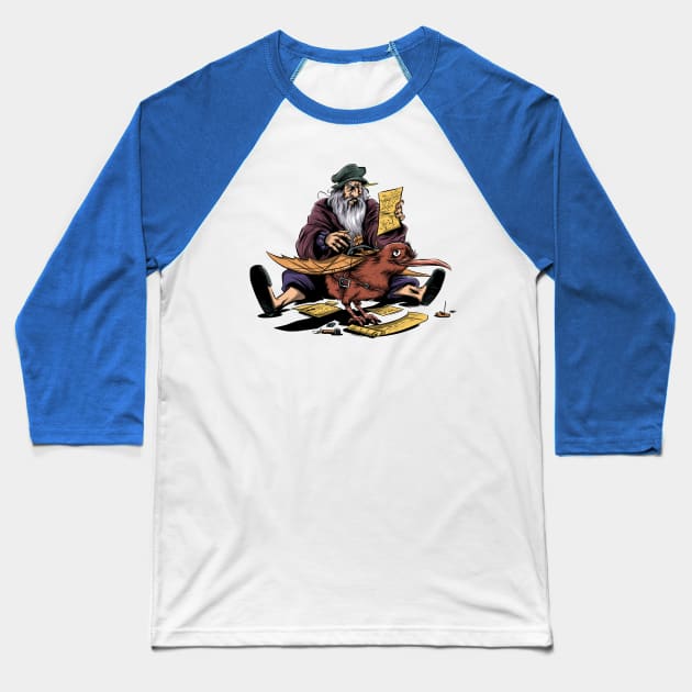 Leonardo´s Pet Remix Baseball T-Shirt by Zascanauta